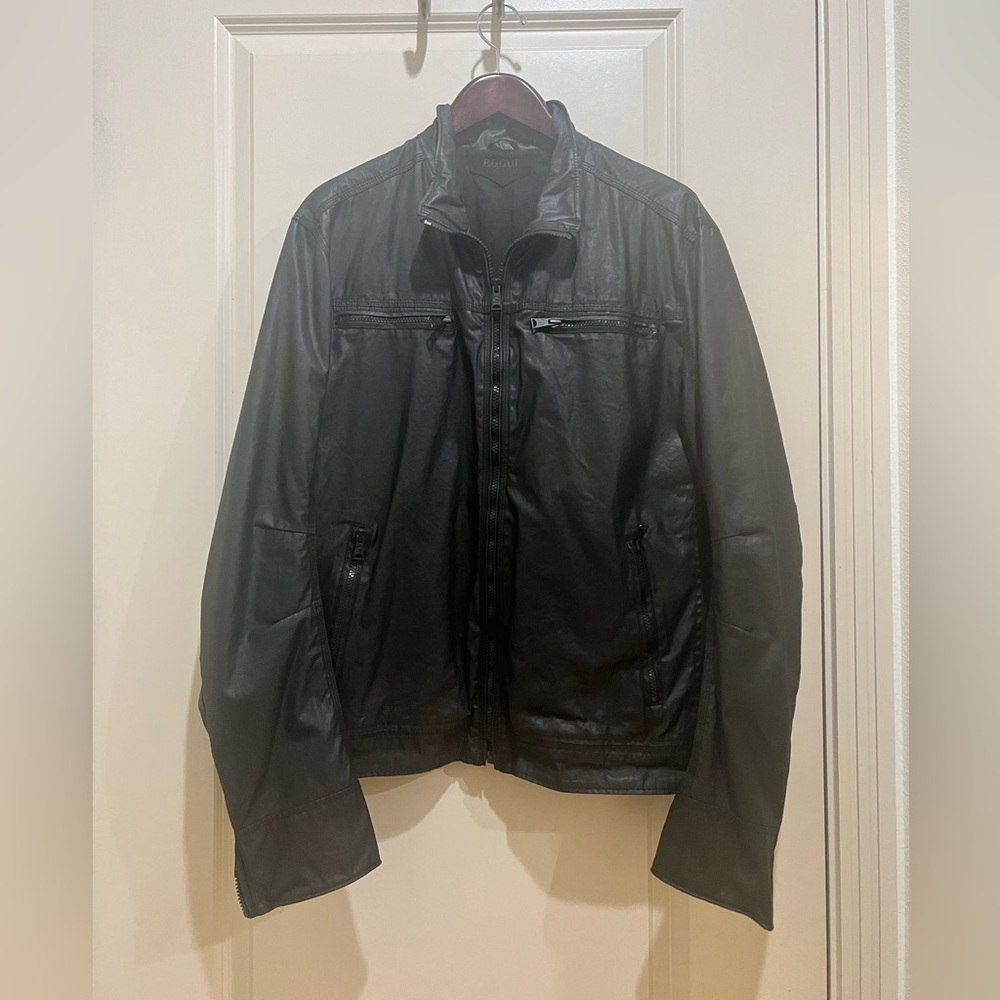 NWOT Men’s Rogue Faux Leather Motorcycle Jacket Black XL